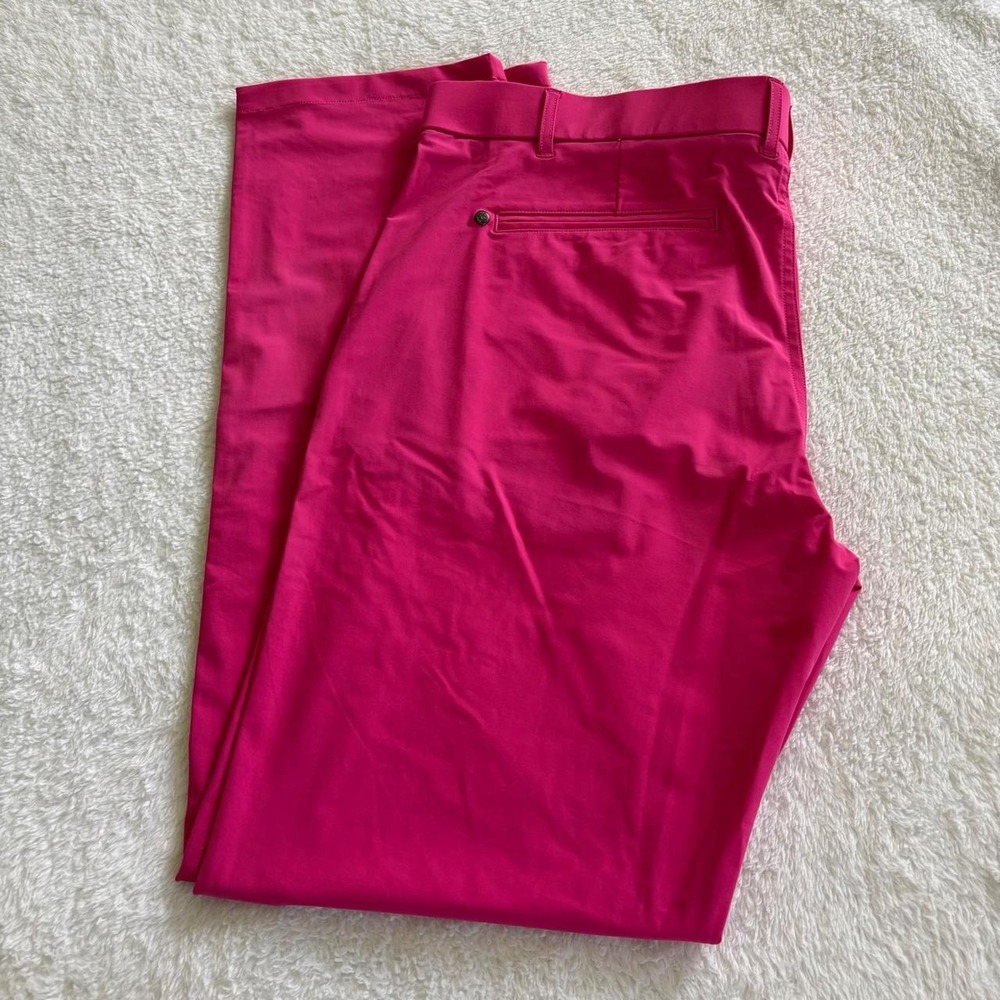 Men's 36" x 32" GREYSON Montauk Hot Pink Golf Stretch Trousers Dress Pants